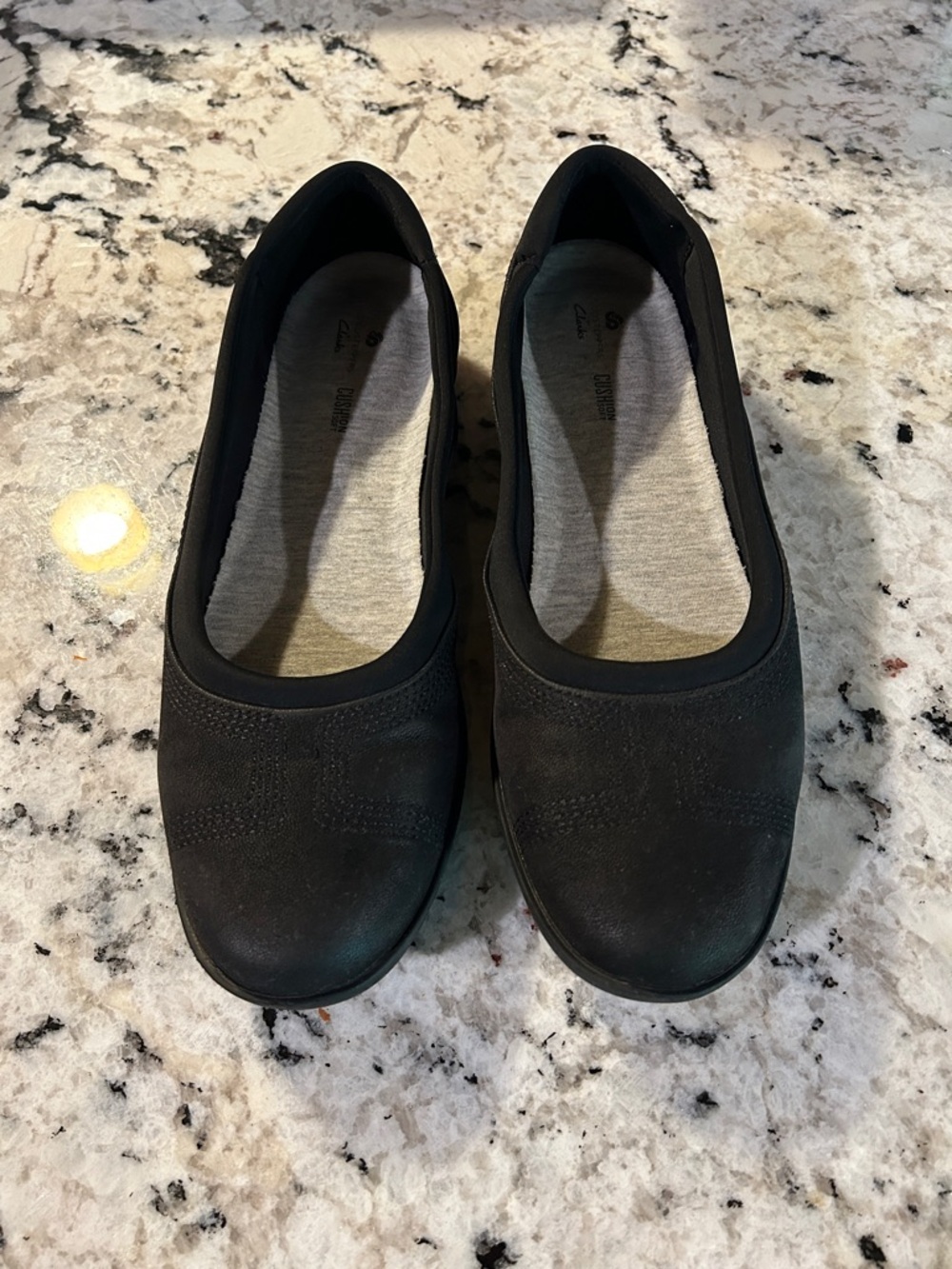 Clarks Black Cloudsteppers Women's Slip-On Casual Flats